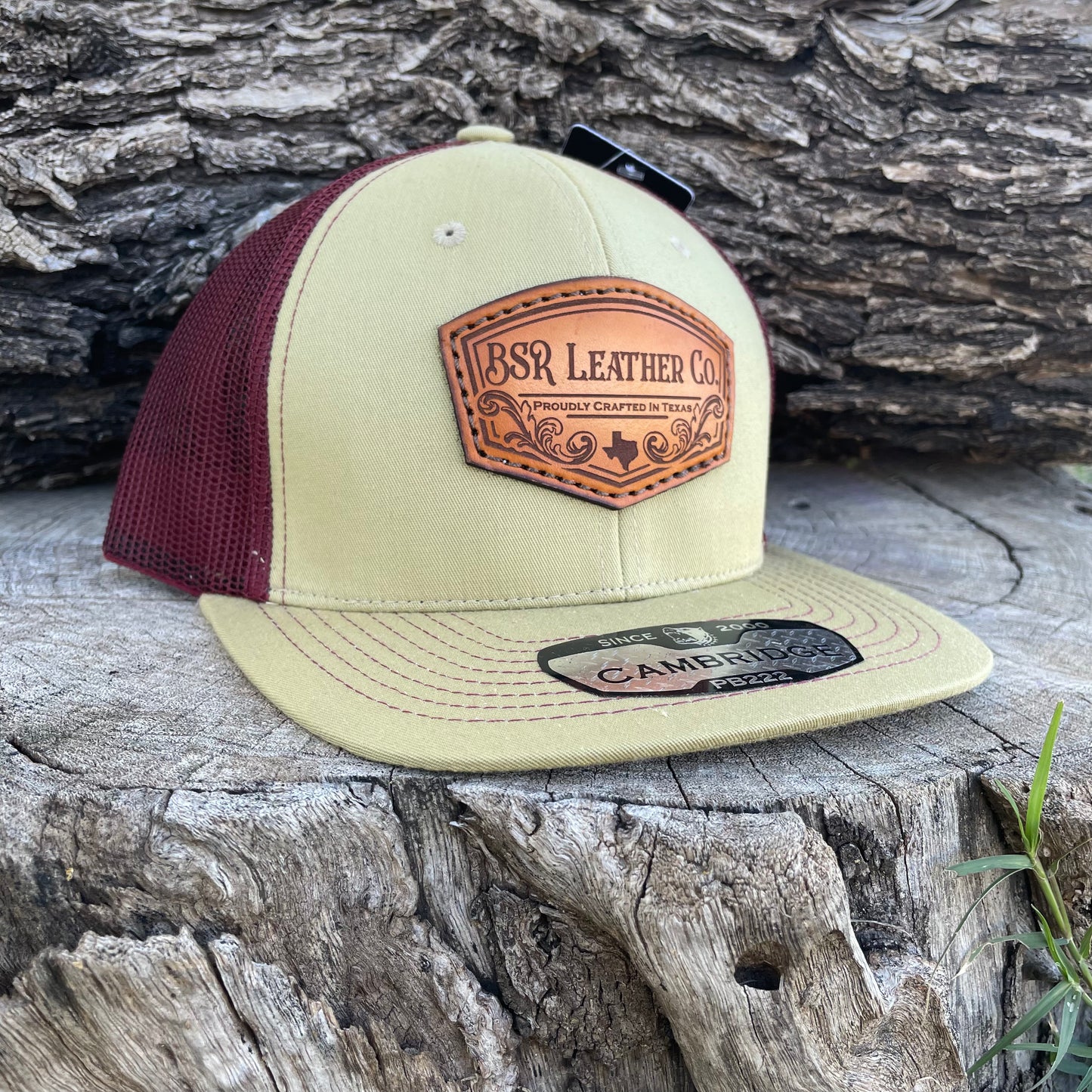 Crafted In Texas- Khaki/Burgundy