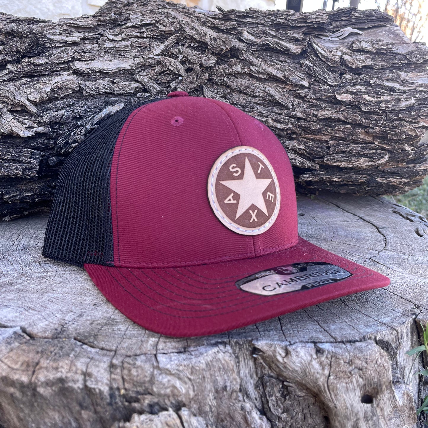 De Zavala Flag- Burgundy/Black