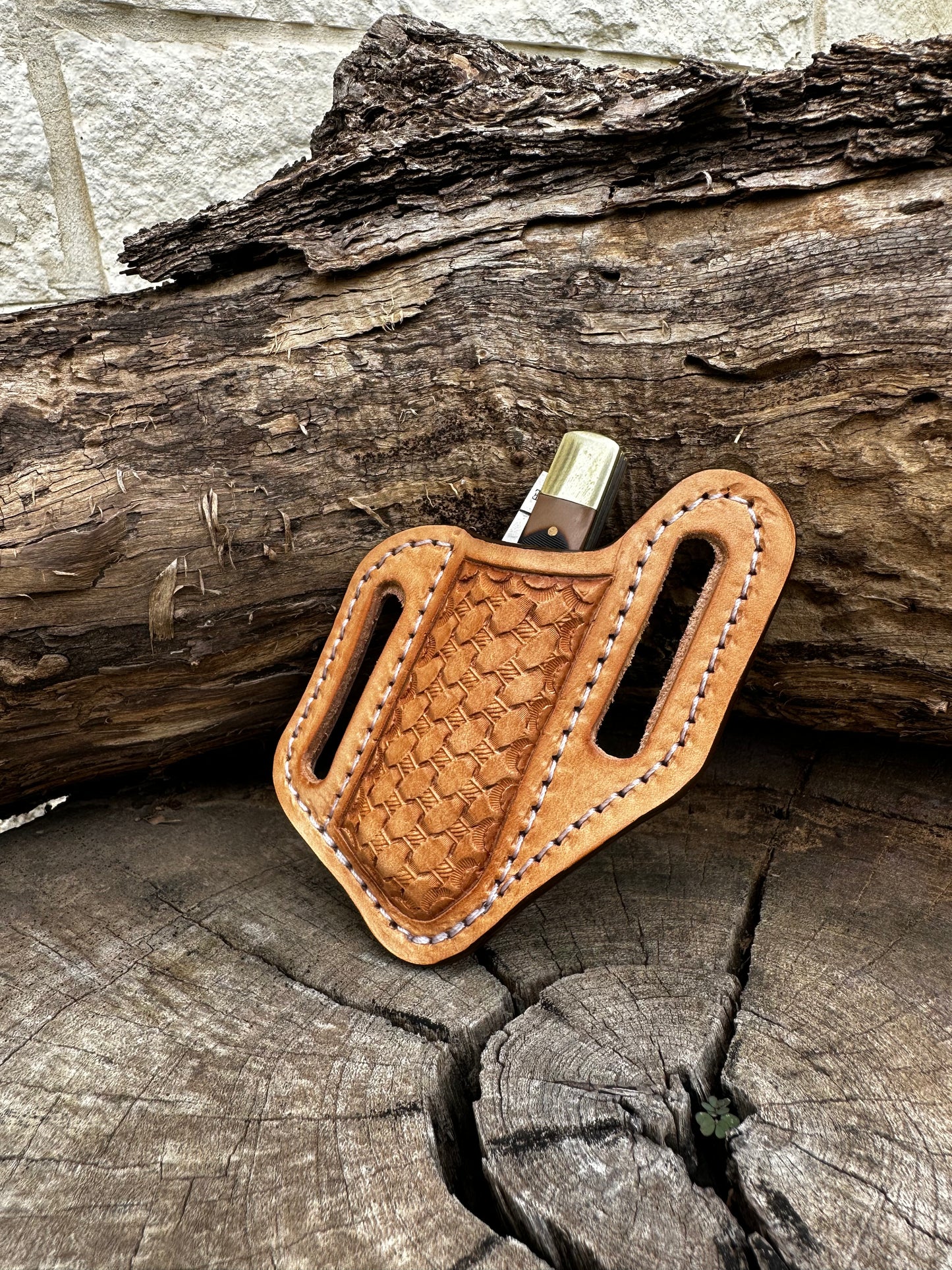 30 Degree Trapper Sheath-Golden Natural Basketweave