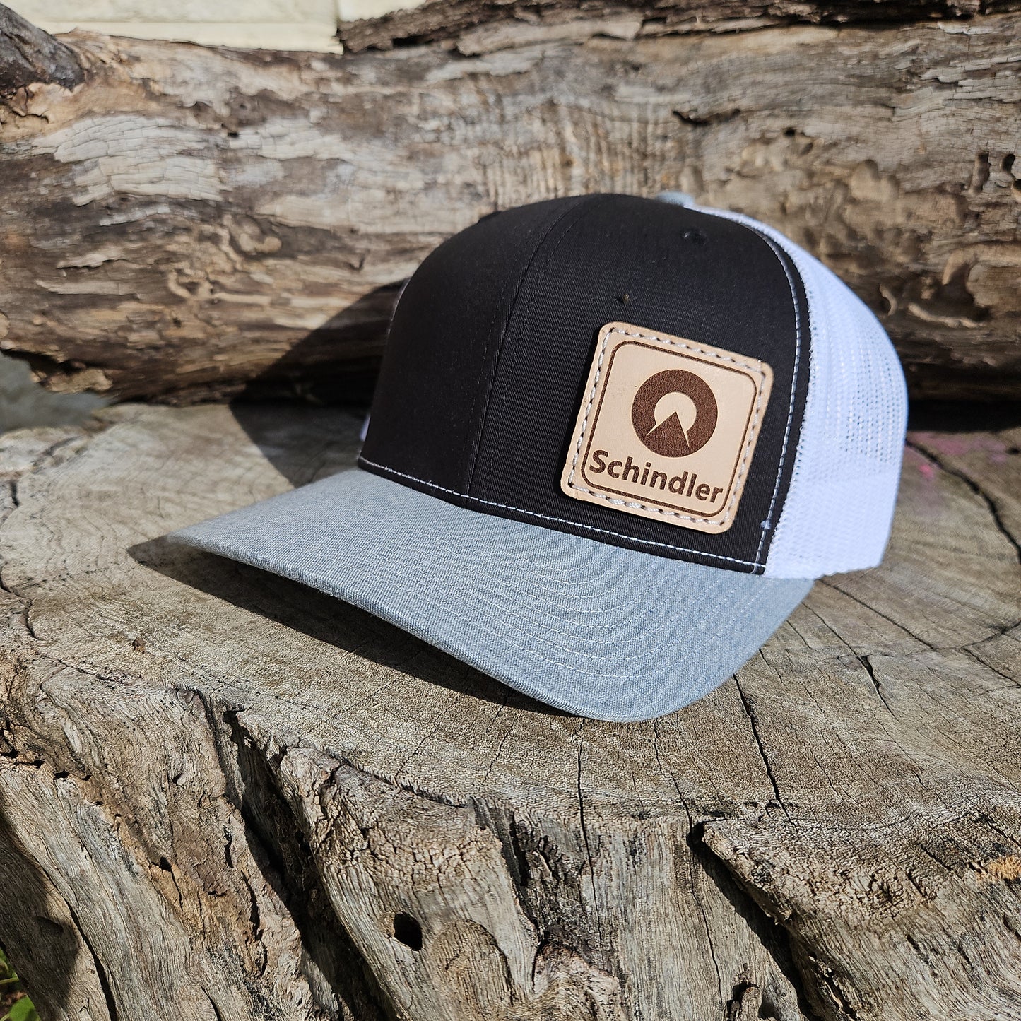 Schindler Elevator-Side Patch Engraved Leather