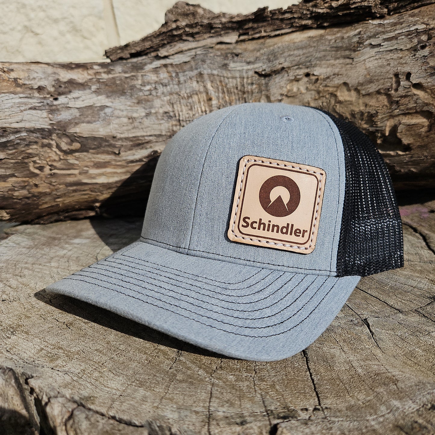 Schindler Elevator-Side Patch Engraved Leather