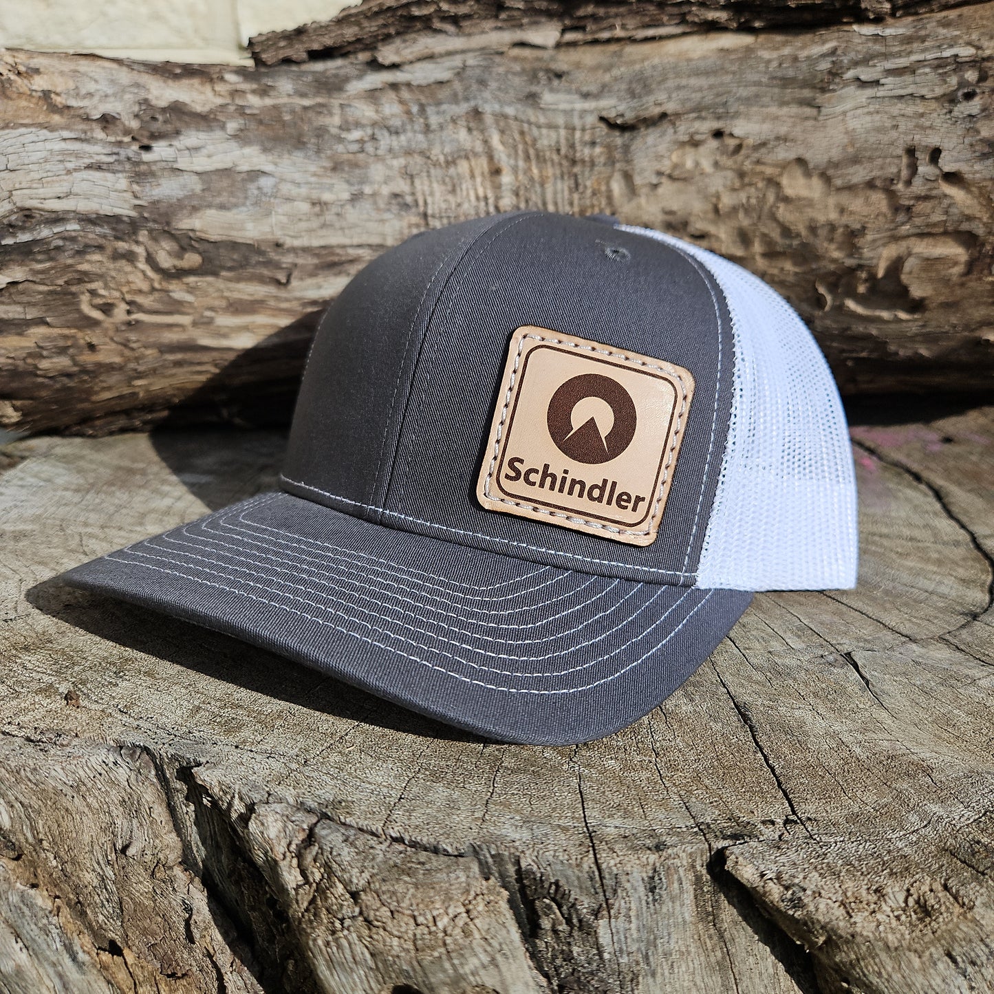 Schindler Elevator-Side Patch Engraved Leather