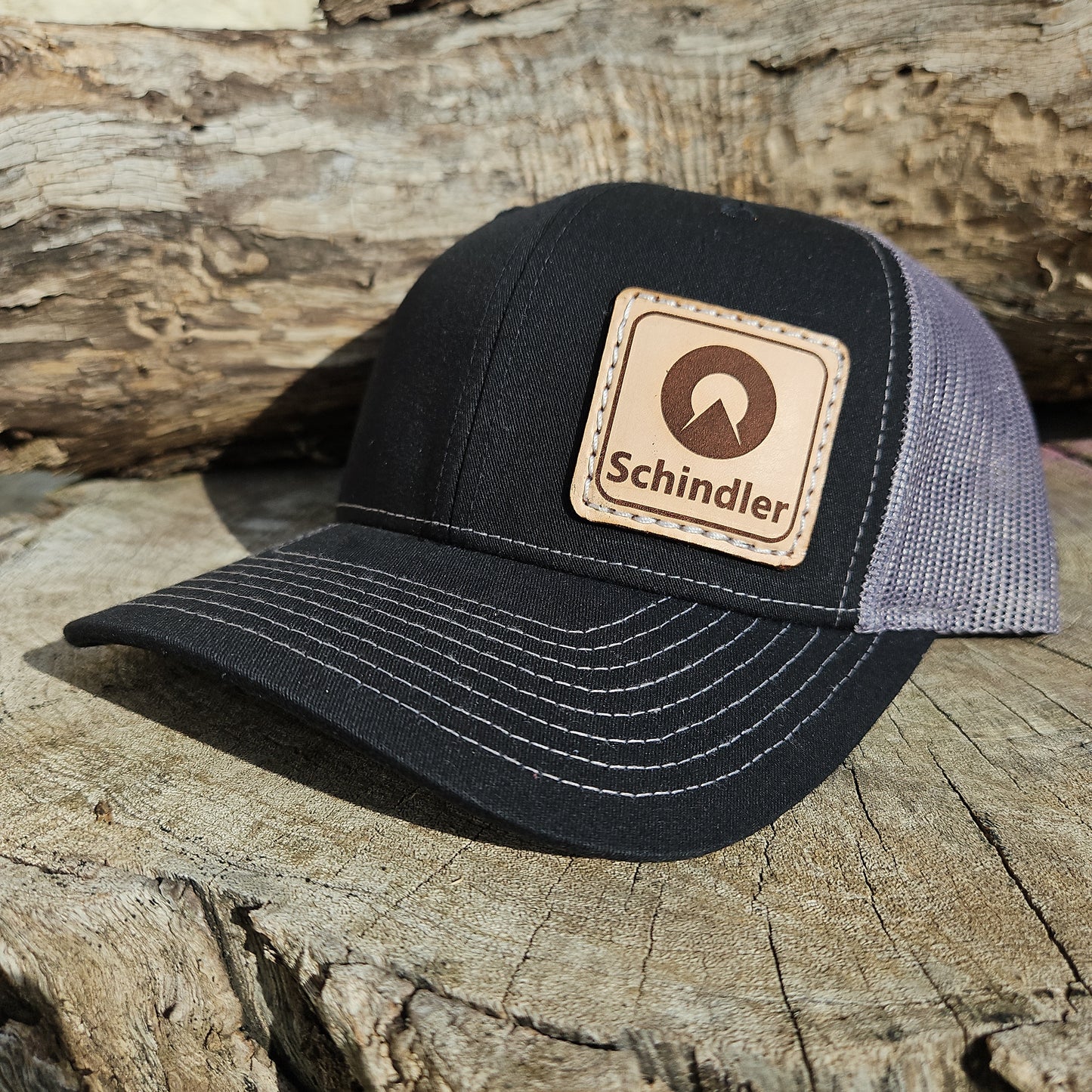 Schindler Elevator-Side Patch Engraved Leather