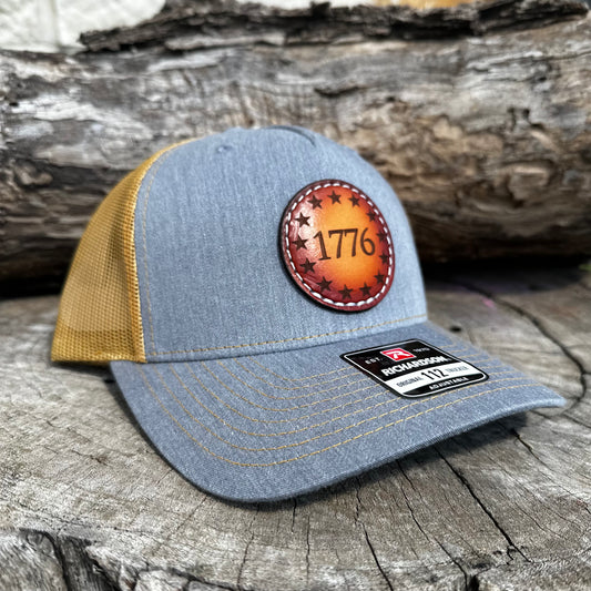 1776 Trucker Cap-Heather Grey/Gold
